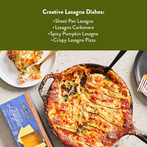 8.8 (5 Pack), DeLallo Gluten Free Lasagna Noodle Sheets, Ounce Box, Made with Corn and Rice Flour, Oven Ready, No Boil