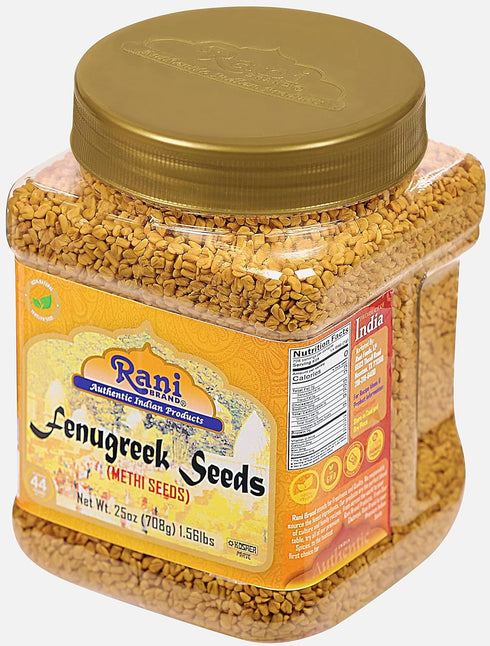 Rani Fenugreek (Methi) Seeds Whole, 25oz (1.56lbs) PET Jar, All Natural, Vegan, Gluten Friendly
