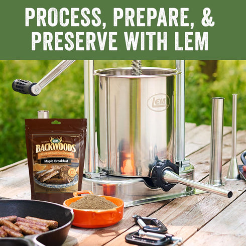 25 13.5 Packet LEM Products Backwoods Maple Breakfast Fresh Sausage Seasoning, Ideal for Wild Game and Domestic Meat
