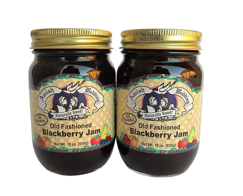 Amish Wedding All Natural Old Fashioned Blackberry Jam 18 Ounces (Pack of