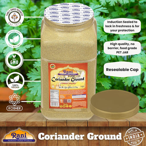 80oz (5lbs) 2.27kg Rani Coriander Ground Powder (Indian Dhania) Spice Bulk PET Jar ~ All Natural | Salt-Free | Vegan |