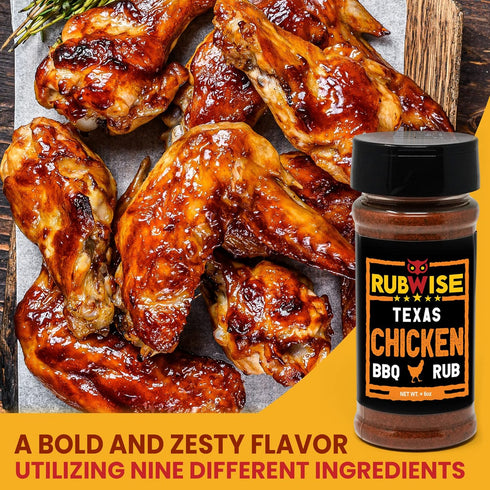 RubWise Texas Style BBQ Chicken Rub (1lb) | Premium Texan BBQ Rubs and Spices for Smoking and Grilling | Great for Chicken, Turkey, Duck, and Seafood |Poultry & Meat Seasoning Spice Dry Rub (No MSG)