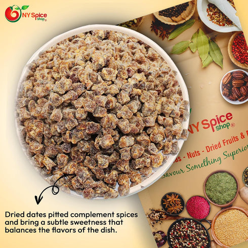 8 100% NY Spice Shop Chopped Dates for Baking - Ounce Natural Dried Dates - Fresh Dry Dates - Healthy Chopped Dates