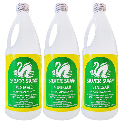 Silver Swan Filipino White Cane Vinegar (3 Pack, Total of 101.41fl.oz)