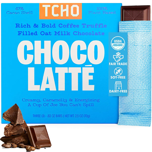 Tcho, Organic Choco Latte Plant-based Oat Milk Chocolate, 2.47 Ounce