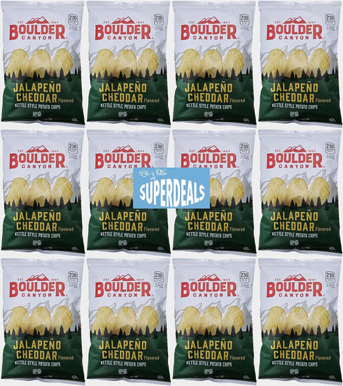 Boulder Canyon | Jalapeno Cheddar | Kettle Style Potato Chips| 1.5 Ounce