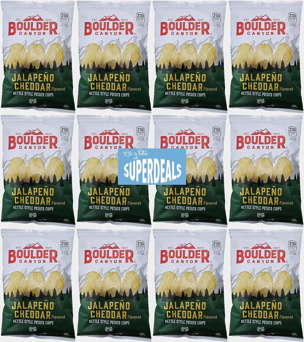 Boulder Canyon | Jalapeno Cheddar | Kettle Style Potato Chips| 1.5 Ounce