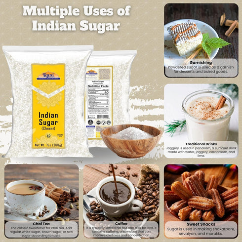 7oz (200g) Rani Indian Sugar Khand (Khandsari) ~ All Natural | Gluten Friendly | Vegan | NON-GMO | Kosher | Indian
