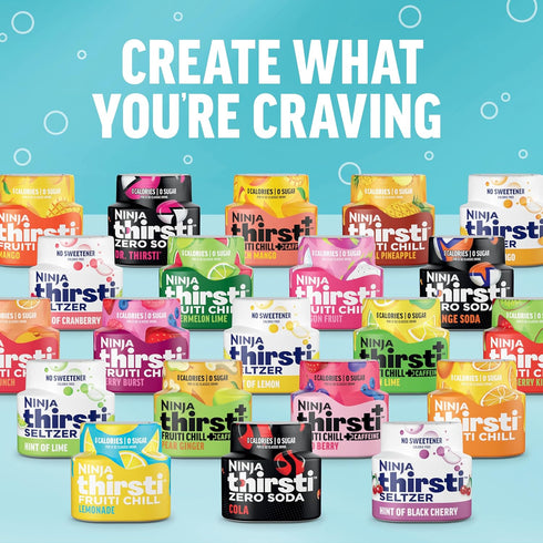 17, 12oz 3 Pack, Ninja Thirsti Flavored Water Drops, ICED TEA Raspberry, Bold Iced Tea Flavor, Sparkling or Still, Zero