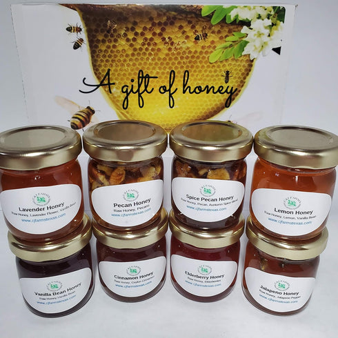 C&J Farms Texas Artisan Seasoning Set- 8 C&J Farms Texas Gourmet Artisan Seasonings A Gift of Honey Piece Sweet Variety