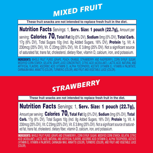 0.8oz Packs (Pack 60) Welch's Fruit Snacks, Mixed Fruit & Strawberry Snack Box, Gluten Free, Snack