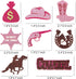 24 Pcs Cowgirl Party Cupcake Toppers, Pink Western Decorations for Kids Birthday Party, Baby Shower Supplies