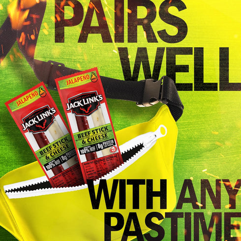 Pack,Made 100% Cheese,8g 1.2 Ounce,16 Count (Pack 2) Jack Link's Jalapeno Beef & Cheese Combo,Spicy Snack with Beef