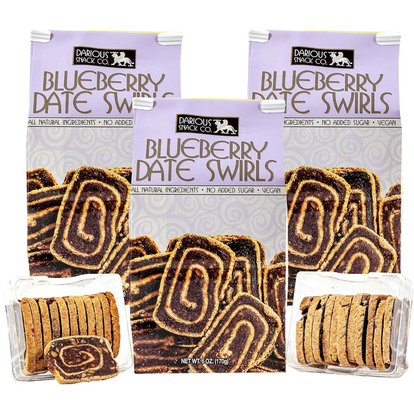 Darious Snack Co VEGAN and PALEO Blueberry Date Swirls for Delicious BreakFast,