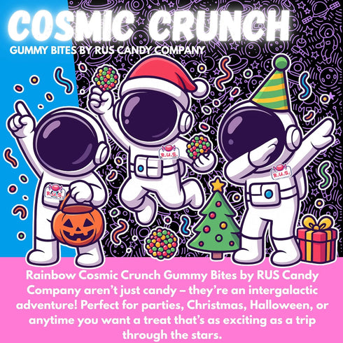 Gummy Gummies Mixed Berry Cosmic Bites by R.U.S. Candy Company- Half Pound Bag Sweet, Tangy & Crunchy Bite-Sized Candy