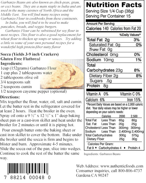 Authentic Foods Garbanzo Bean Flour