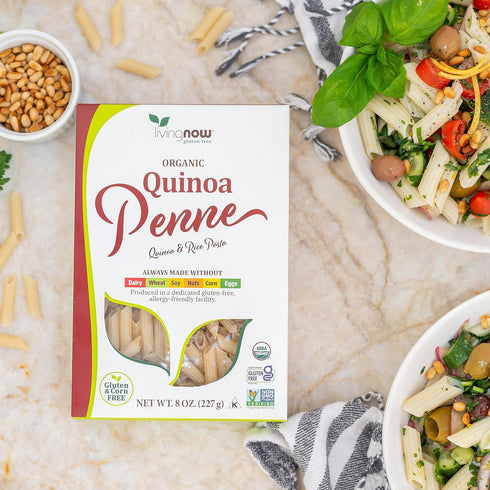 NOW Foods Organic Quinoa Penne, Gluten-Free, Corn-Free, Non-GMO, 8-Ounce Quinoa and Rice Pasta
