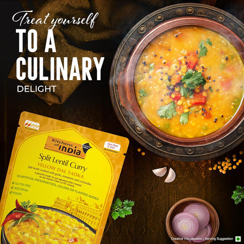 10-Ounce (Pack 6) Kitchens Of India Ready To Eat Yellow Dal Tadka, Split Lentil Curry, Boxes