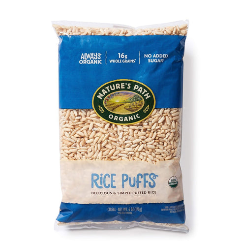 Natures Path Rice Puffs Cereal, Healthy, Organic, Gluten-Free, Low-Sugar, 6 Ounce Bag
