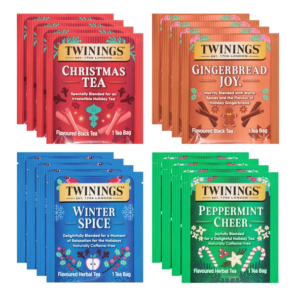 Twinings Christmas Holiday Variety Tea Bag Pack (20 Count), 4 Flavours Include