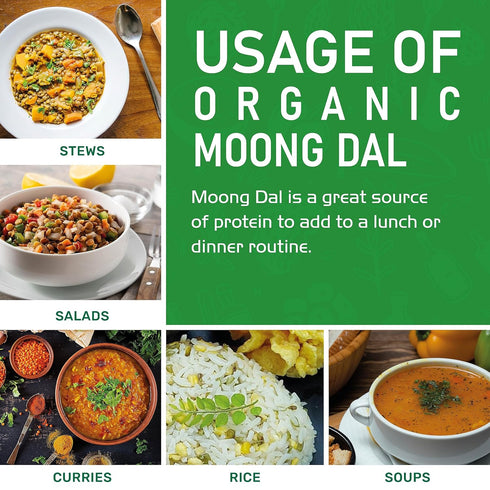 4 Jiva USDA Organic Moong Dal Yellow - Pound (Split Mung Beans Washed)