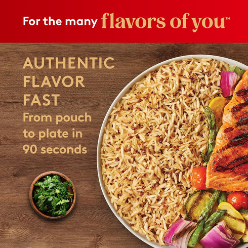 8.5 oz (Pack 6) Royal Basmati Brown Rice with Quinoa and Garlic - Ready to Heat Rice - Microwavable Pouch