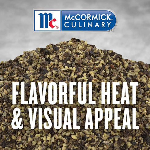McCormick Culinary Cracked Black Pepper, 16 oz - One Container of Cracked Black Peppercorns
