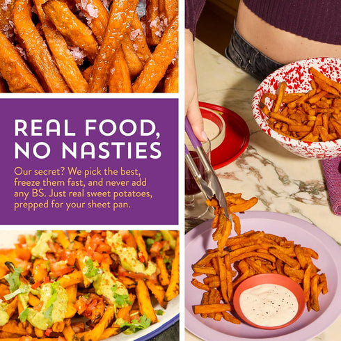 15 oz., Strong Roots Oven Baked Sweet Potato Fries, Vegan & Gluten Free, Low in Sugar, Salt & Saturated Fat, No Trans
