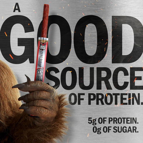 0.92 oz 5g 100% Beef,(Pack 40) Jack Link's Original Zero Sugar Beef Sticks - Meat Sticks - Ready to Eat Protein Snacks