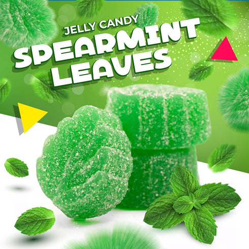 2 Spearmint Leaves | Pound Bag | Jelly Candy | Soft Refreshing Sweets