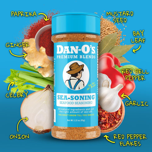 3 Set, 3 Pack, Dan-O's Bottle Seasoning Small Bottles, Includes Spicy, SEA-soning and Cajun Seasonings, Sugar Free