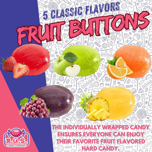 Sugar Free Assorted Fruit Disc Hard Candy | R.U.S. Candy Company | Guilt-Free Fruity Sweets, Individually Wrapped, Low
