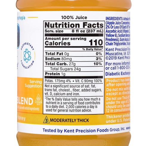 8 oz (47882600) Thick-It Clear Advantage Thickened Orange Juice Blend - Moderately Thick/Honey, Bottle