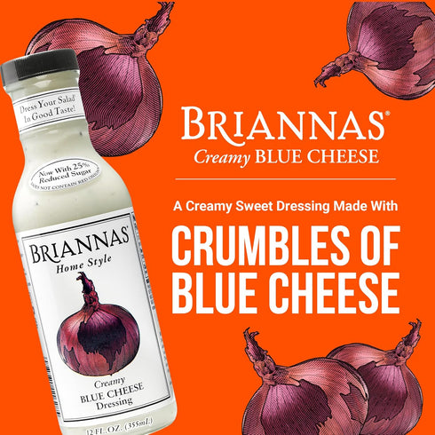12 oz. 2 Pack BRIANNAS - Home Style Creamy Blue Cheese Dressing Fine Salad Dressing made with Premium Ingredients