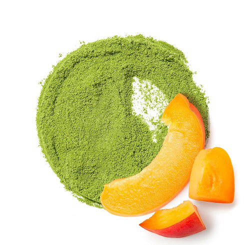 100g DAVIDsTEA Organic Peach Matcha Mix Medium Caffeine Green Tea Powder with Sweet Peach Flavor Iconic Tin Fruity