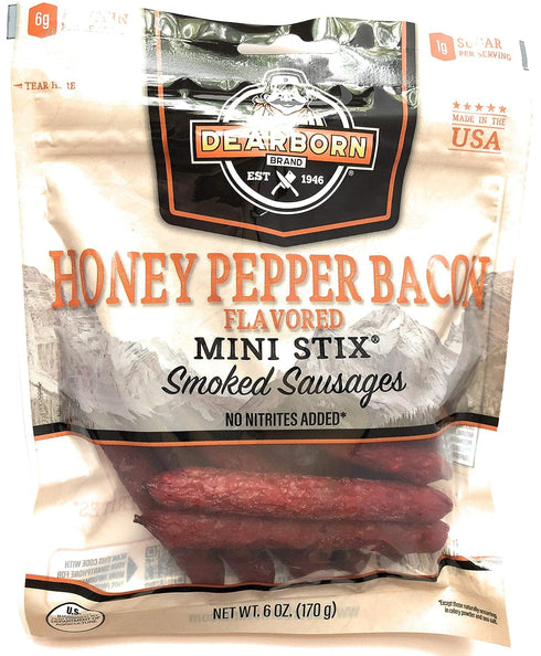 Dearborn Sausage Dearborn Brand Smoked Pork Sausage Mini Stix Snack Sticks, 6 oz Bag