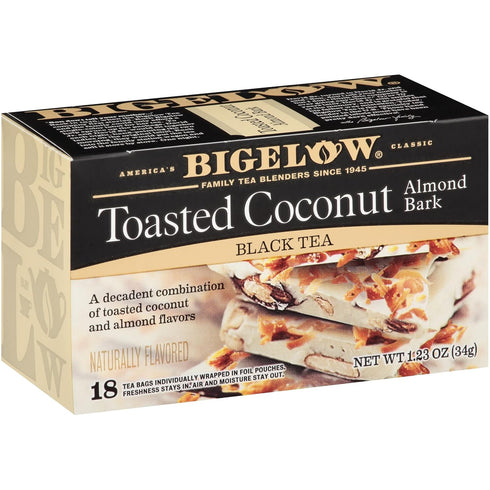 36 (2 18) Bigelow Toasted Coconut Almond Bark Tea Bags boxes