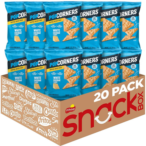 PopCorners Popped Corn Snacks, White Cheddar, 1 Ounce (Pack of 20) (Packaging