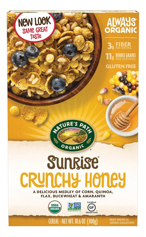 Nature's Path Organic Gluten-Free Cereal, Crunchy Honey Sunrise, 10.6 Ounce