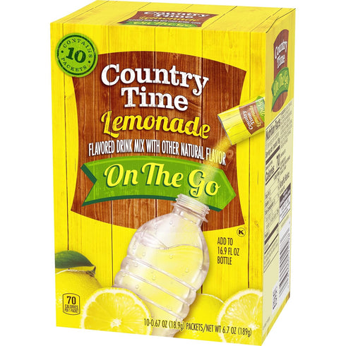 Country 60 Packs, 6 10 Packets Time Lemonade Naturally Flavored with other natural flavor On-The-Go Powdered Drink Mix