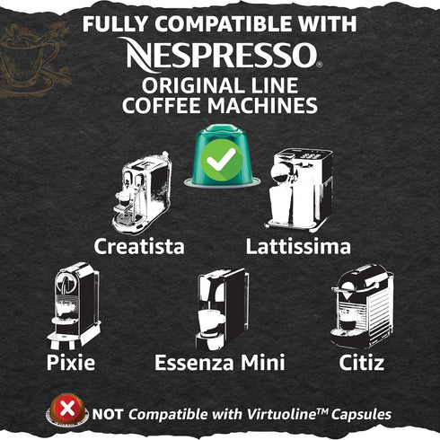120 Count, 100% Cellini Caff Melodico Aluminum Nespresso Pods, Dark Roast Coffee Capsules, Nespresso Original Machine