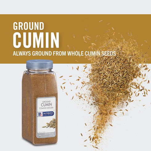 McCormick Culinary Ground Cumin, 14 oz Container of Cumin Powder for Middle Eastern, Mexican, Asian Dishes