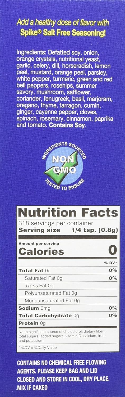 Spike All Natural Seasoning, Salt Free, 9 oz Box