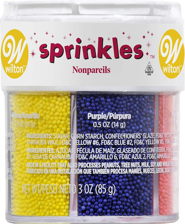Wilton Nonpareils: 6 Mix Sprinkle Assortment Baking Supplies, 3/(85 g), Orange, Kosher