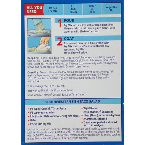 10 oz (Pack 8) McCormick Golden Dipt Fish Fry Seafood Fry Mix