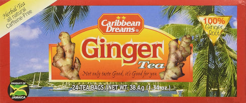 Caribbean Dreams Ginger Tea, 24 Tea Bags, Herbal, Natural, Caffeine Free Ginger