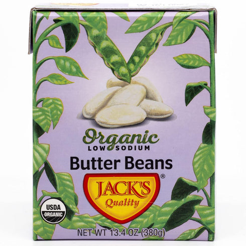 13.4 oz. (8 PACK) Jacks | Organic White Butter Beans | Filled with Protein & Fiber, Low Sodium & Non-GMO |