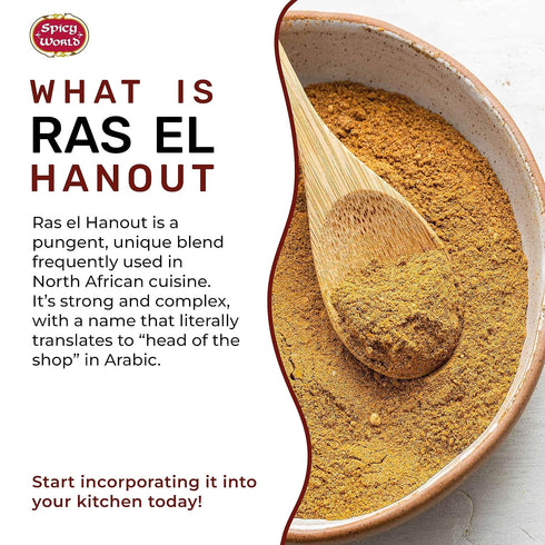 Ras El Hanout Moroccan Seasoning 7 oz – Premium Spice Blend for Authentic Marinades & Rubs by Spicy World
