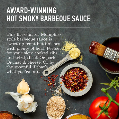 (15.4 oz, 2-pack) Lillie's Q - Hot Smoky BBQ Sauce, Gluten-Free, Non-GMO, No Preservatives, Gourmet Spicy BBQ Flavor