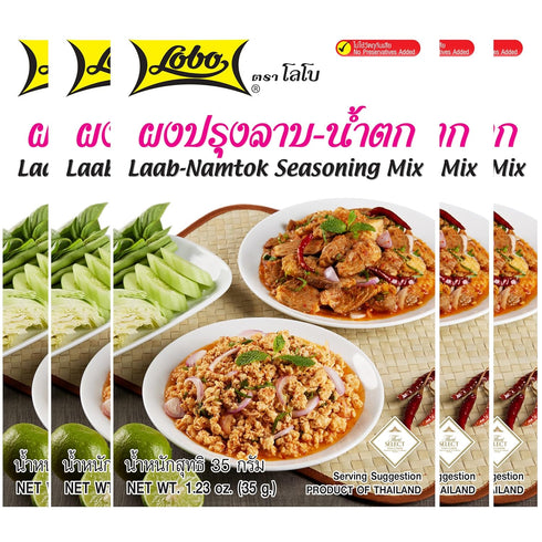 Lobo Thai Laab Namtok Seasoning Mix, 1.06 Ounce, Pack of 5